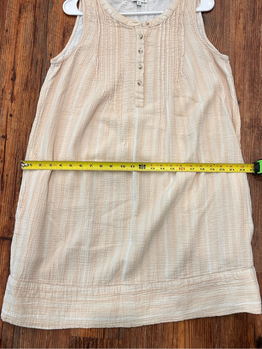 Wonderly Cotton Gauze Beach Cover Up Dress Large Beige Resort Coastal Pockets - Picture 11 of 12